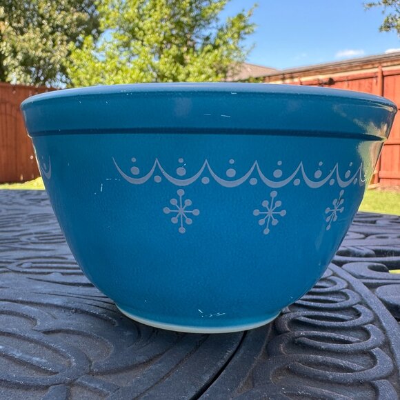 Vintage Pyrex By Corning Snowflake Blue #401 Nesting Bowl Replacement USA - Picture 14 of 14